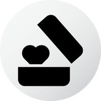 Ringsymbol gefüllt schwarz weiß Stil Valentinstag Illustration Vektorelement und Symbol perfekt. vektor