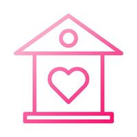 Haus Symbol Farbverlauf rot Valentinstag Illustration Vektorelement und Symbol perfekt. vektor