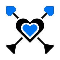 Pfeilsymbol solide blau schwarz Stil Valentinstag Illustration Vektorelement und Symbol perfekt. vektor