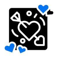 Pfeilsymbol solide blau schwarz Stil Valentinstag Illustration Vektorelement und Symbol perfekt. vektor