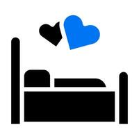 Bett Symbol solide blau schwarz Stil Valentinstag Illustration Vektorelement und Symbol perfekt. vektor