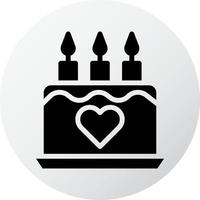 Kuchensymbol gefüllt schwarz weiß Stil Valentinstag Illustration Vektorelement und Symbol perfekt. vektor