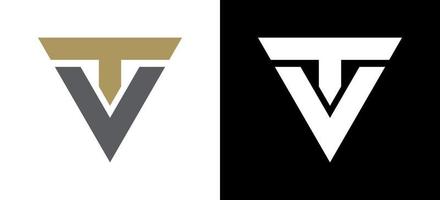 första brev TV logotyp design vektor