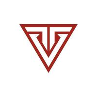 första brev TV vt logotyp design vektor