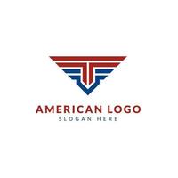 amerikan vingar emblem bricka logotyp design vektor