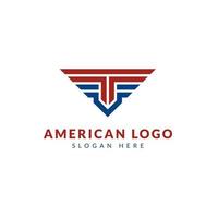 amerikanisches Flügel-Emblem-Abzeichen-Logo-Design vektor