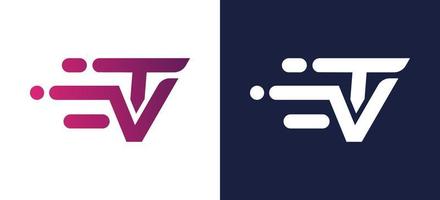 första brev TV logotyp design vektor