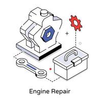 Trendige Motorreparatur vektor