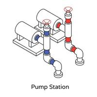 trendige Pumpstation vektor