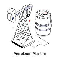 trendig petroleum plattform vektor
