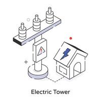 trendiger Elektroturm vektor