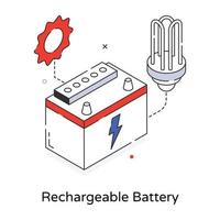 trendig laddningsbart batteri vektor