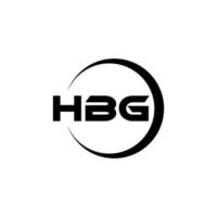 hbg brev logotyp design i illustration. vektor logotyp, kalligrafi mönster för logotyp, affisch, inbjudan, etc.