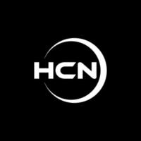 hcn brev logotyp design i illustration. vektor logotyp, kalligrafi mönster för logotyp, affisch, inbjudan, etc.