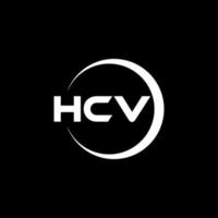 hcv brev logotyp design i illustration. vektor logotyp, kalligrafi mönster för logotyp, affisch, inbjudan, etc.