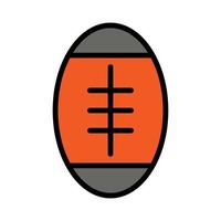 American-Football-Ball-Symbol-Linie isoliert auf weißem Hintergrund. schwarzes, flaches, dünnes Symbol im modernen Umrissstil. Lineares Symbol und bearbeitbarer Strich. einfache und pixelgenaue strichvektorillustration. vektor