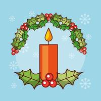 Frohe Weihnachtskarte mit Kerze vektor