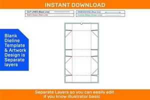 6-Eck-Box-Dieline- und Verpackungsdesign-Vorlage und 3D-Vektordatei-leere Dieline-Vorlage vektor