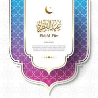 eid al-fitr social media posta design med lyx stil i guld och vit Färg med arabicum kalligrafi. vektor illustration