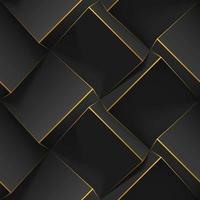 dunkles abstraktes nahtloses geometrisches Muster. realistische 3d-würfel mit dünnen goldenen linien. Vektorvorlage für Tapeten, Textilien, Stoffe, Packpapier, Hintergründe. Textur mit Volumenextrusionseffekt. vektor