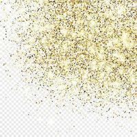 goldglitter konfetti hintergrund isoliert. festliche textur mit leuchtendem lichteffekt. Vektor-Illustration. vektor