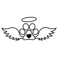hjärta Tass ikon vektor uppsättning. hund Tass illustration tecken samling. kärlek hund symbol.