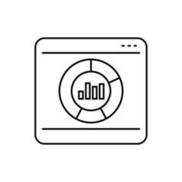 Symbolvektor für den Online-Handel. Statistiken. Analyse-Illustrationszeichen. Zeitplansymbol oder -logo. vektor