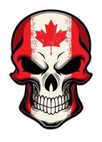 Kanada-Flagge auf Schädel gemalt vektor
