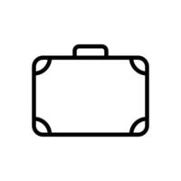 Reisetasche, Aktentasche, Gepäckkoffer, Gepäcksymbol im Linienstildesign isoliert auf weißem Hintergrund. editierbarer Strich. vektor