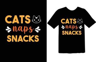 Katzen Nickerchen Snacks T-Shirt-Design vektor