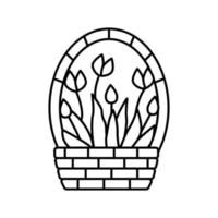 Flora Frühlingslinie Symbol Vektor Illustration