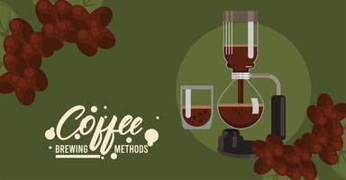 vakuumkanna kaffebryggningsmetod vektor