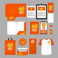 bunt bananer frukt mockup element branding vektor