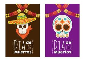 dia de los muertos affisch med mariachis skalle vektor