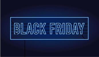 schwarzer Freitag-Verkaufsbanner mit Neonlichtbeschriftung vektor