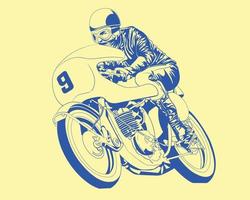 fahren sie eine cafe racer motorradillustration vektor