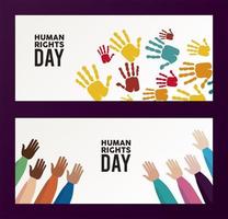 mänskliga rättighetsdag affisch med handfärgstryck vektor