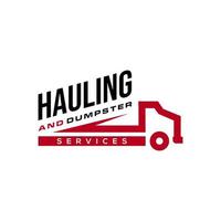 hauling och soptunna logotyp design dumpa lastbil aning vektor