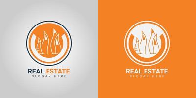 c-Buchstaben-Immobilien-Logo-Design auf buntem Hintergrund vektor