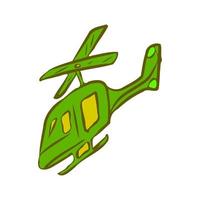 Hubschrauber-Cartoon-Vektor auf dem weißen Hintergrund vektor