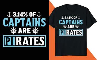 3,14 Prozent der Kapitäne sind Piraten, Mathematikliebhaber, Pi-Day-Wissenschaft vektor