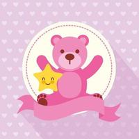 Babypartykarte mit niedlichem Teddybär vektor