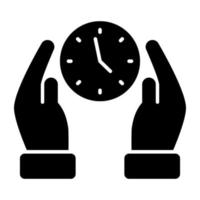 ett ikon design av tid vård vektor