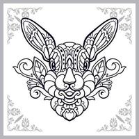 Ostern-Kaninchenkopf-Mandalakunst lokalisiert auf weißem Hintergrund vektor