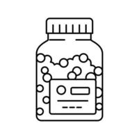 Vitamine Homöopathie Flasche Symbol Leitung Vektor Illustration