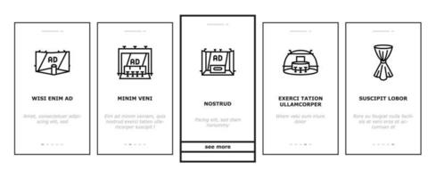 onboarding-ikonen des standmesseveranstaltungsstandes stellten vektor ein