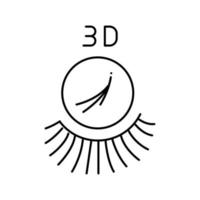 3D-Wimpern Linie Symbol Vektor Illustration