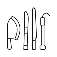 Messer Küche Utensil Symbol Leitung Vektor Illustration
