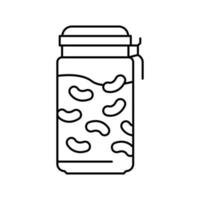 Jelly Jar Süßigkeiten Gummibärchen Symbol Leitung Vektor Illustration