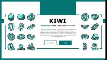 Kiwi-Frucht grün frische Scheibe Landung Header-Vektor vektor
